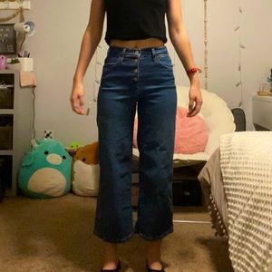 levi’s mile high cropped wide leg jeans :)
